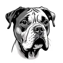 American bulldog head bones tattoo design idea