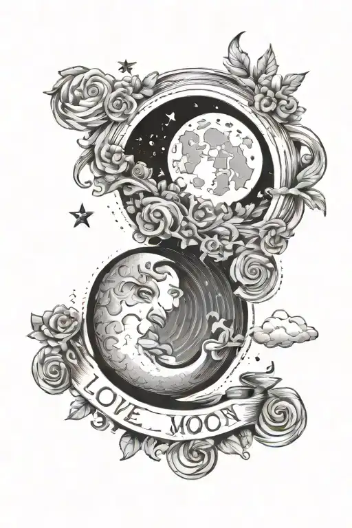 1966 • 2018 I love you to the moon and back  tattoo design idea