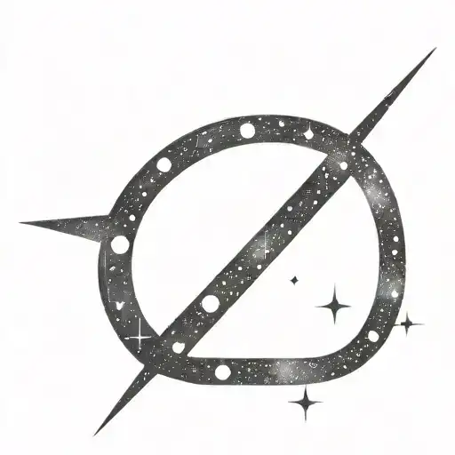 Pleiades Constellation in the shape of a slashed zero tattoo design idea