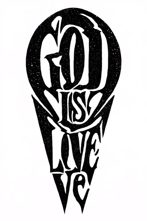 "God is love" written in English tattoo design idea