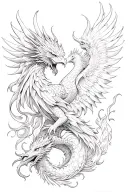 phoenix and dragon wrapped tattoo design idea