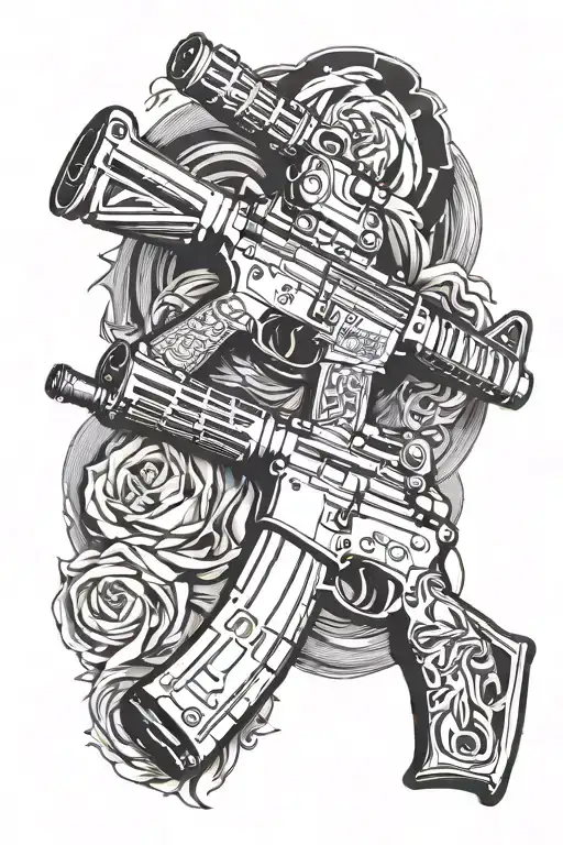 AR15 gun FAFO tattoo design idea