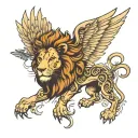 lion and wings tattoo design idea