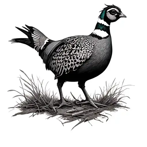 pheasant hunting tattoo design idea