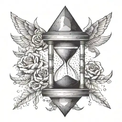 hourglass time passing valknut memento mori punisher tattoo design idea