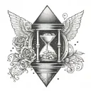 hourglass time passing valknut memento mori punisher tattoo design idea