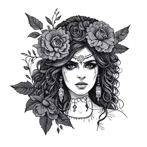 Romany Gypsy tattoo design idea