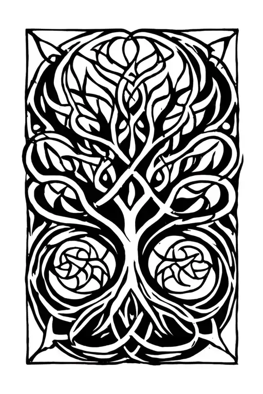 Celtic tree tattoo design idea