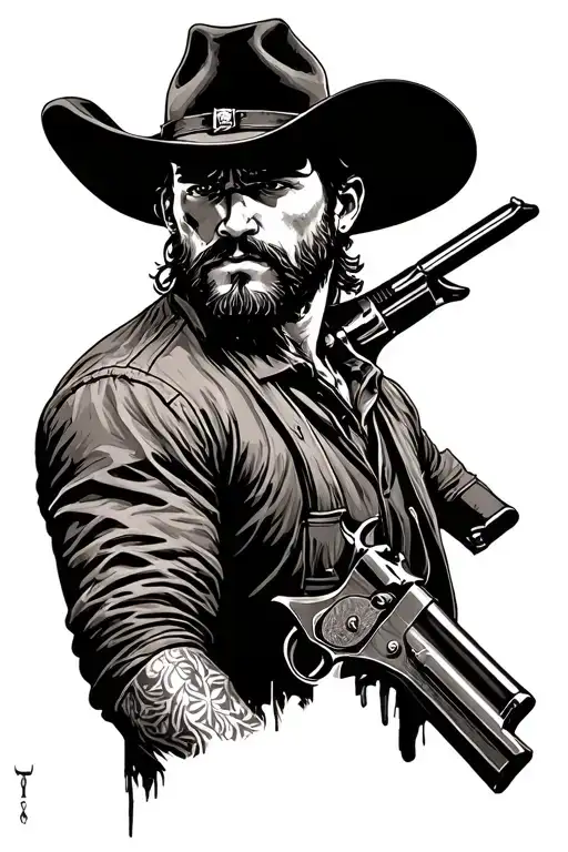 Arthur Morgan red dead redemption 2 tattoo design idea