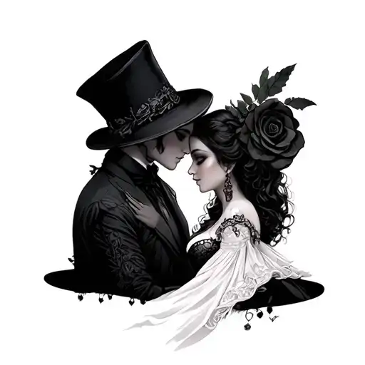 Gothic Couples tattoo design idea