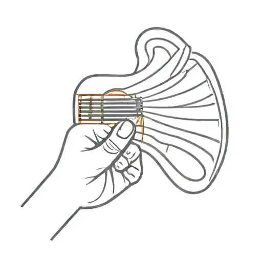 guitar and thumb print tattoo design idea