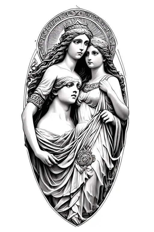 Athena And Themis s the goddess tattoo design idea