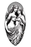 Athena And Themis s the goddess tattoo design idea