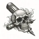 skull spark plug tattoo design idea