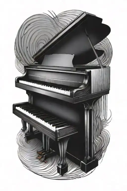 piano keys alone tattoo design idea