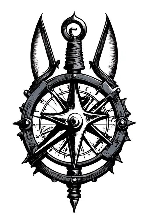 sextant Anarchy symbol made tattoo design idea
