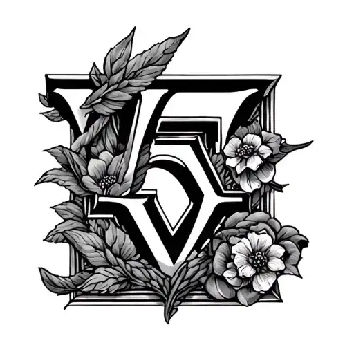 Roman numerals 5 with letter V together  tattoo design idea