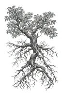 poison tree with roots growing tattoo design idea