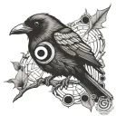black crow with sharingan tattoo design idea