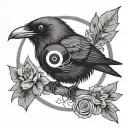 black crow with sharingan tattoo design idea