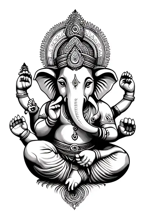 lord Ganesha tribal tattoo tattoo design idea