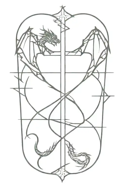 dragon wrapping around a cross tattoo tattoo design idea