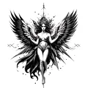 falling angel tattoo design idea