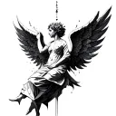 falling angel tattoo design idea