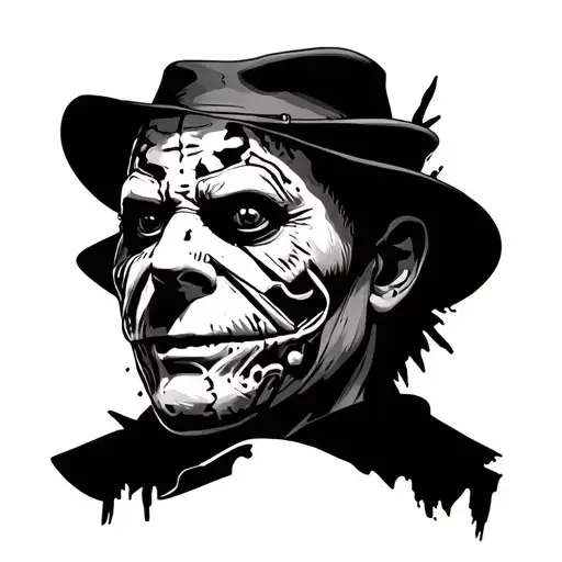 Freddy Krueger Face tattoo design idea