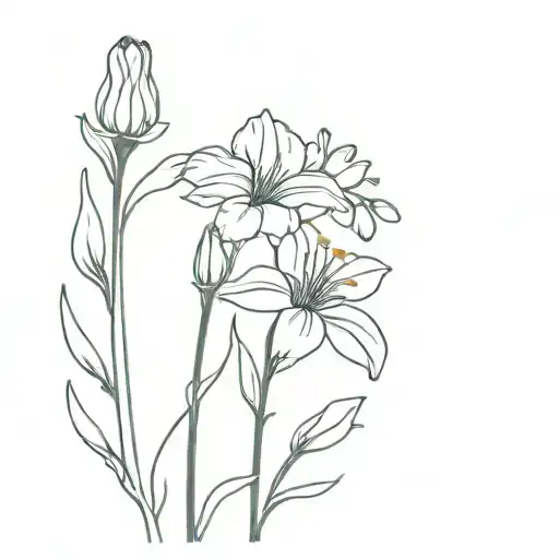 carnation and snowdrop flowers intertwined tattoo design idea