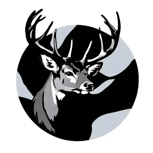 whitetail deer silhouette tattoo design idea