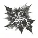 thunder storm with initials tattoo design idea