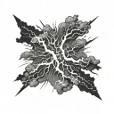 thunder storm with initials tattoo design idea