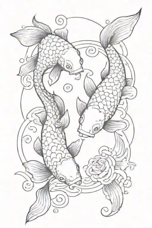 koi fish yin yang tattoo design idea
