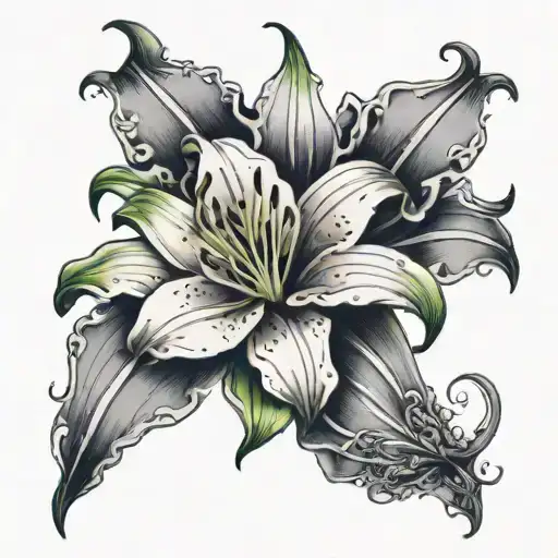 Death Lily tattoo design idea