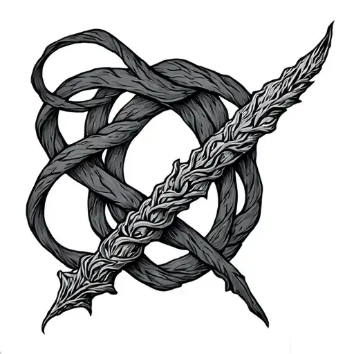 harry potter elder wand intertwined tattoo design idea