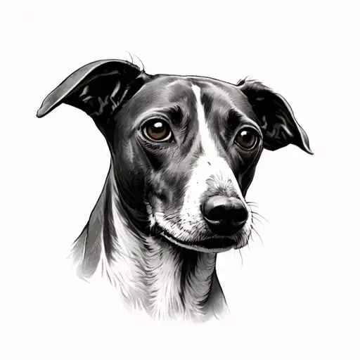 whippet dog face tattoo tattoo design idea