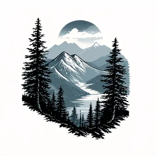Blue Ridge Mountain tattoo design idea