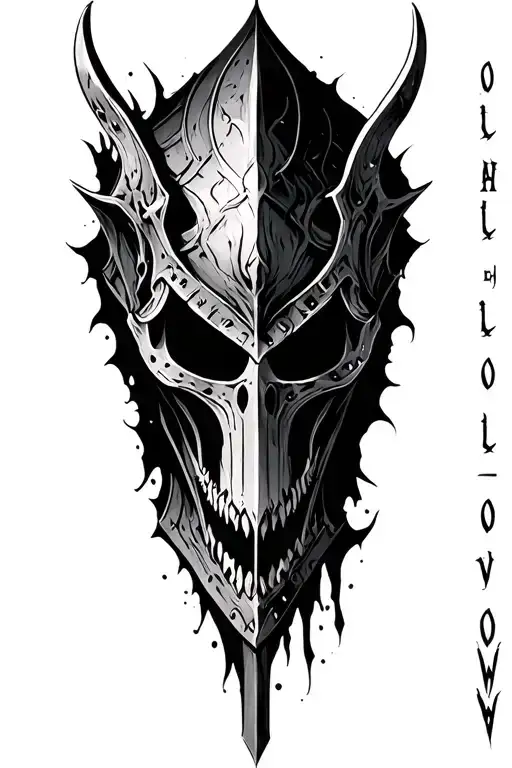 "Hollow" dark souls  undead knight tattoo design idea