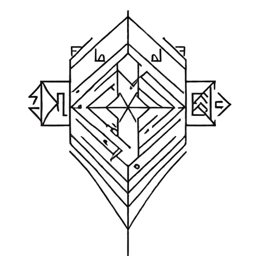 berber half sleeve tattoo featuring iconic symbols make it geometric tattoo design idea