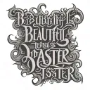 Ambigram beautiful disaster turns tattoo design idea