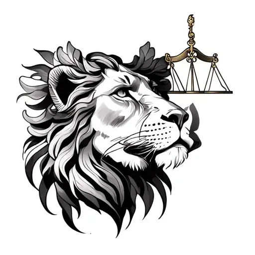 Leo And Libra Combined tattoo design idea