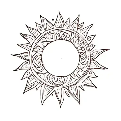 Tribal sun tattoo design idea