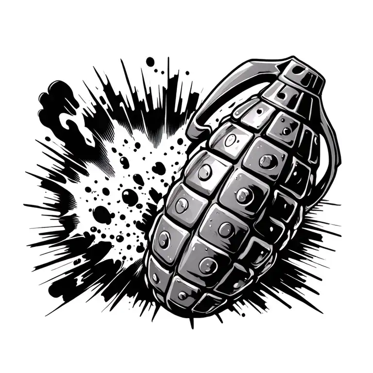 Sicilian mafia grenade exploding  put life together  tattoo design idea