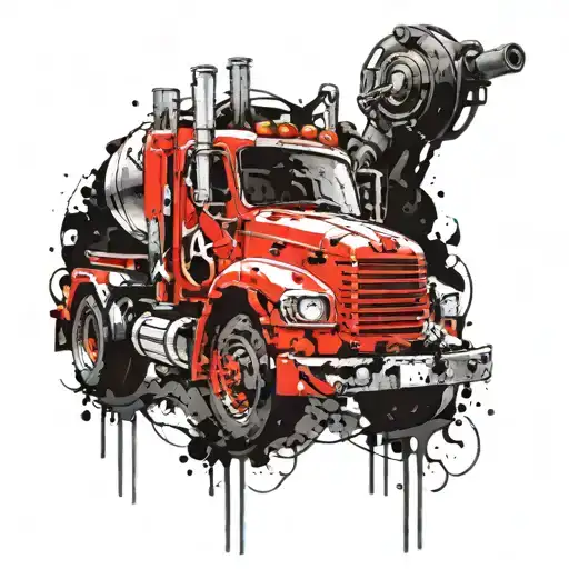 truck driver and plumber tattoo design idea