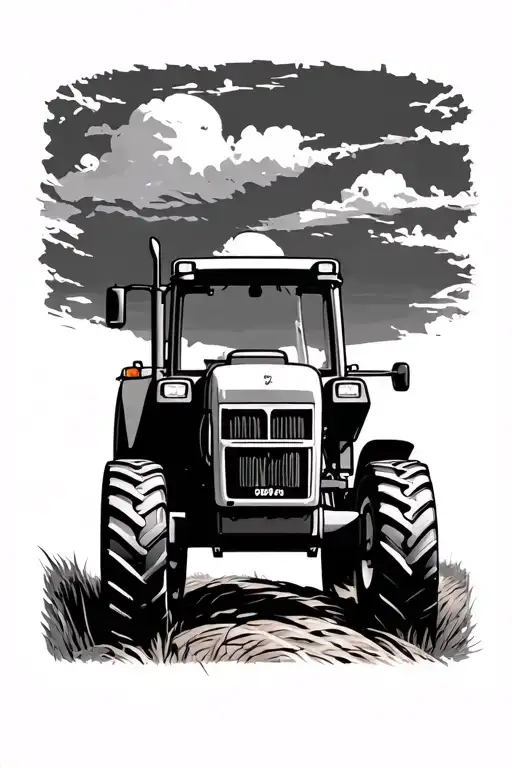 farmer tractor tattoo design idea