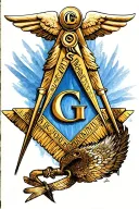 freemason square and compass tattoo design idea