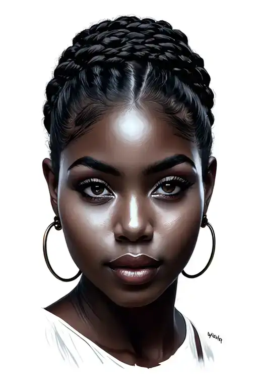 two beautiful African women faces war painted,  tattoo design idea