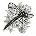 dark dragonfly tattoo design idea