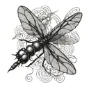 dark dragonfly tattoo design idea